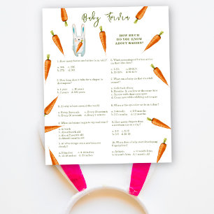 Bunny - Baby Trivia   Baby Shower Game