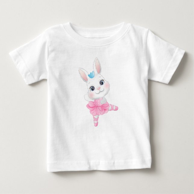Bunny Ballerina Baby T-Shirt (Front)