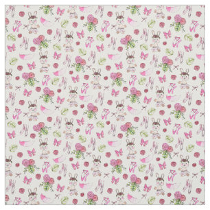Bunny Ballerina in Watercolor Fabric