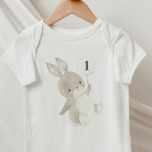 Bunny Balloon 1st Birthday Baby Bodysuit (Creator Uploaded)