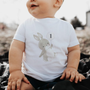 Bunny Balloon 1st Birthday Baby T-Shirt