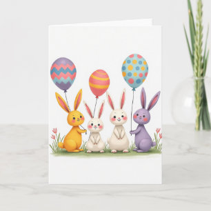 Bunny Balloon Celebration Card