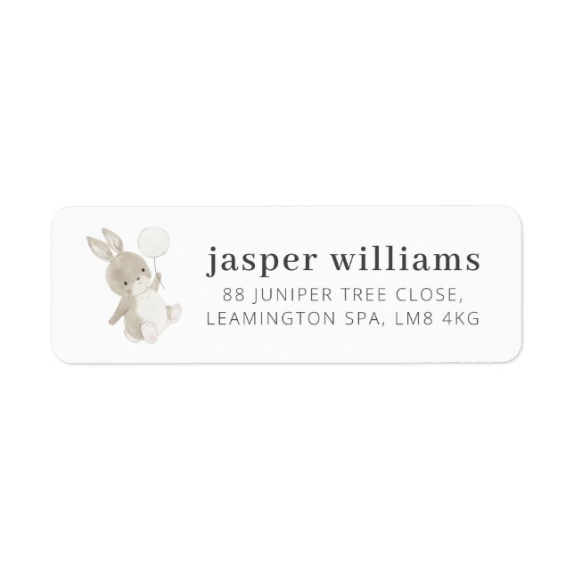 Bunny Balloon Label Return Address Label (Front)