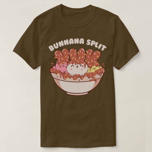 Bunny Banana Split Ice Cream Cute Animals by Tobe  T-Shirt (Design Front)