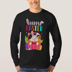 Bunny Basket Eggs Rabbit Happy Easter for Women an T-Shirt
