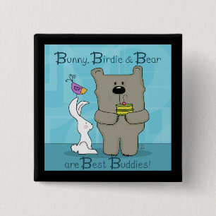 Bunny, Birdie and Bear- Best Buddies 15 Cm Square Badge