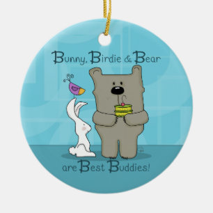 Bunny, Birdie and Bear- Best Buddies Ceramic Ornament