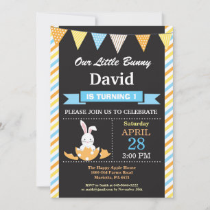 Bunny Birthday Boy Easter Egg Birthday Invitation