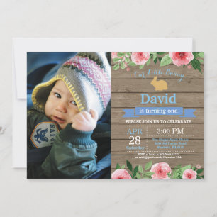 Bunny Birthday Girl Easter Egg 1st First Birthday Invitation