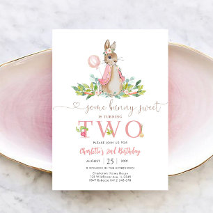 Bunny Birthday Invitation Girl