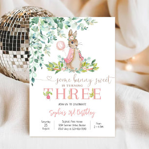 Bunny Birthday Invitation Girl