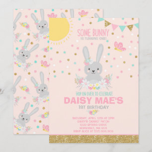 Bunny Birthday Invitation Some Bunny Birthday