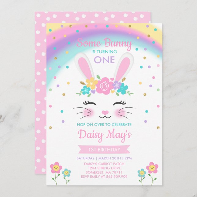 Bunny Birthday Invitation Some Bunny Birthday (Front/Back)
