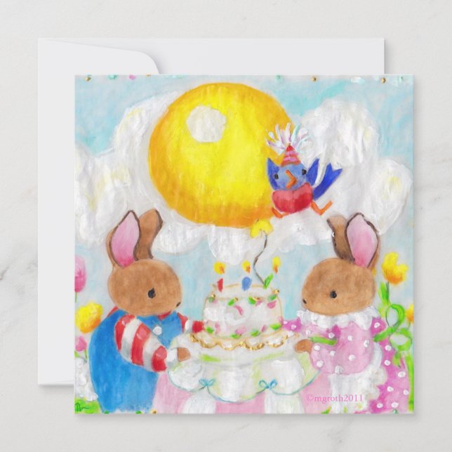 bunny birthday party invitation (Front)