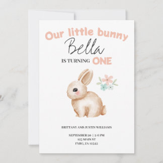Bunny Birthday Party Invitation