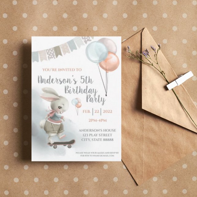 Bunny Birthday Party Invitation (Creator Uploaded)