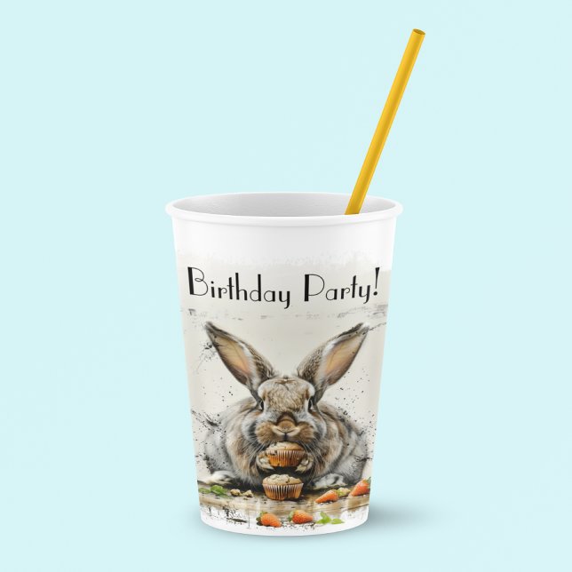 Bunny Birthday party Paper Cups (Creator Uploaded)