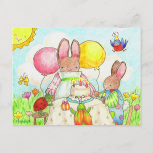 Bunny Birthday Party Postcard