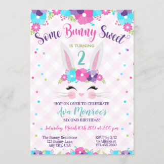 Bunny Birthday, Some Bunny Sweet, Any Age, Easter Invitation