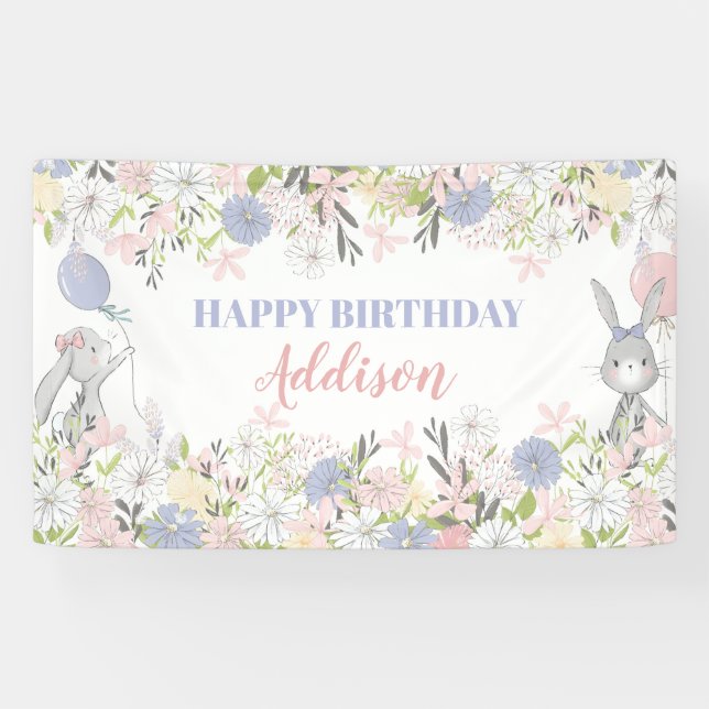 Bunny birthday wall banner (Horizontal)