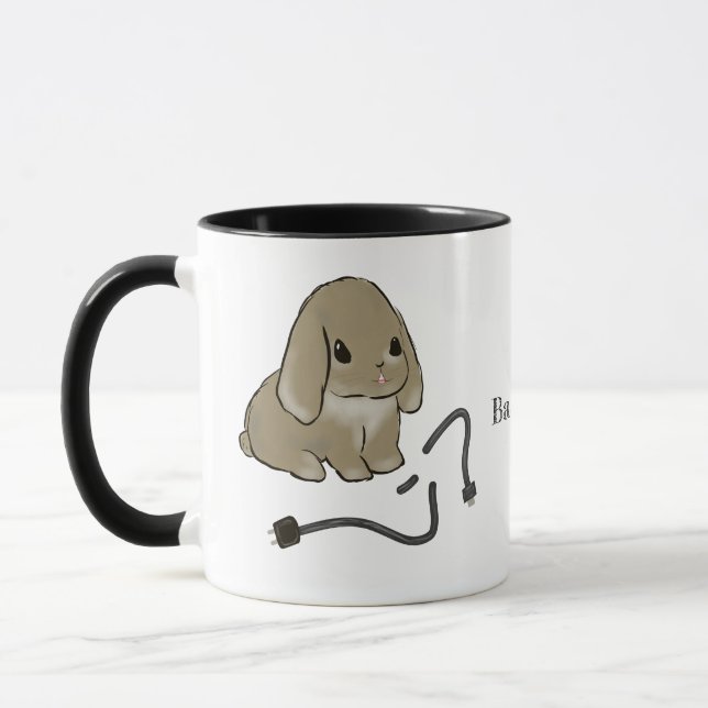 Bunny bites phone cable  mug (Left)
