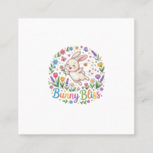 Bunny Bliss Cute Rabbit Lover T-Shirt Square Business Card