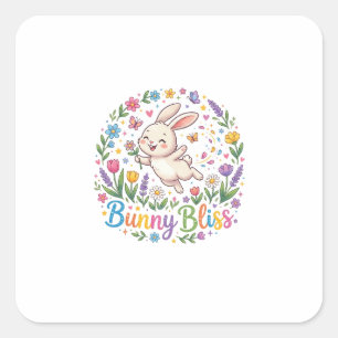 Bunny Bliss Cute Rabbit Lover T-Shirt Square Sticker
