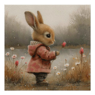 Bunny Bliss Enchantment: A Bit of Whimsy Bunny Poster