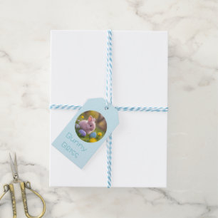 Bunny Bliss- Fluffy Pink Bunny Easter Gift Tags