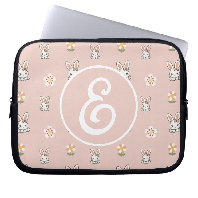 Bunny Bloom Delight Laptop Sleeve (Front)
