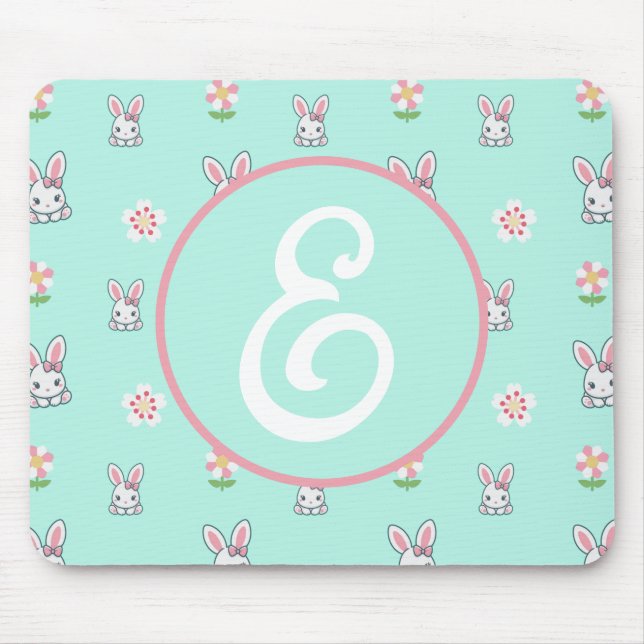 Bunny Bloom Delight Mouse Pad (Front)