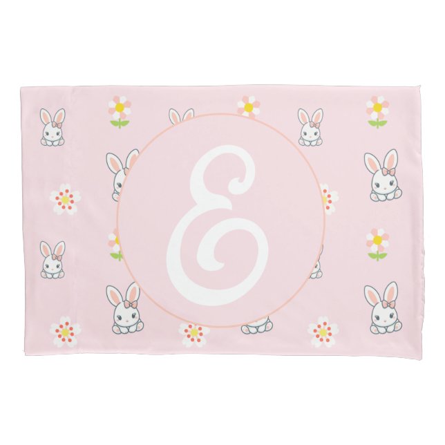 Bunny Bloom Delight Pillowcase (Front-Left)