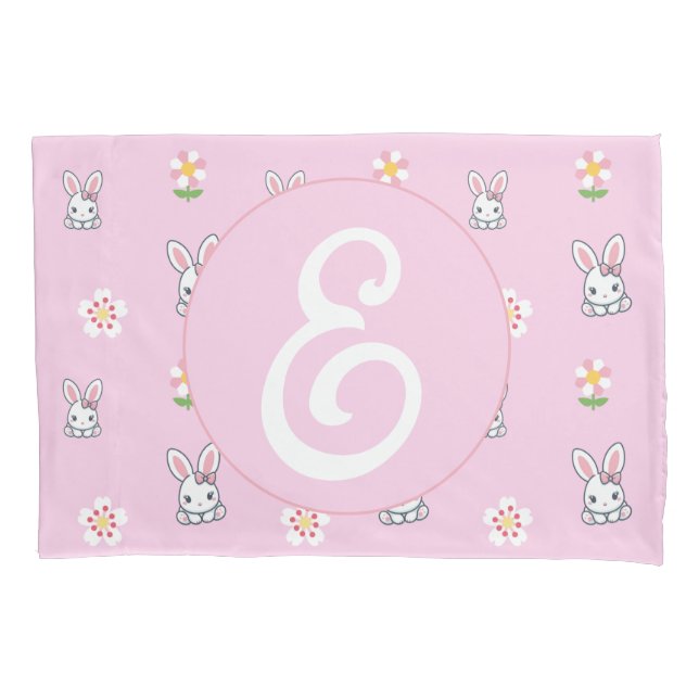 Bunny Bloom Delight Pillowcase (Front-Left)
