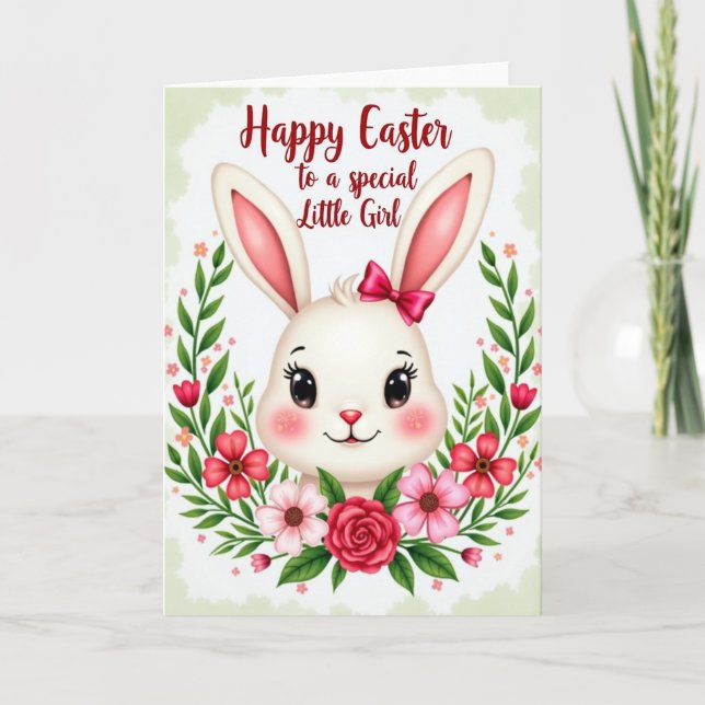 Bunny Blooms Greeting Card (Front)
