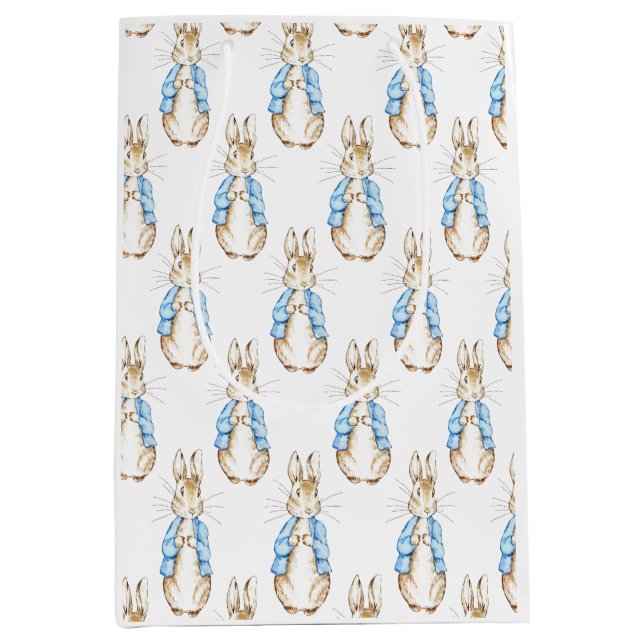 Bunny Blue Baby Shower Medium Gift Bag (Front)