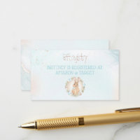 Bunny Blue Boy Baby Shower Gift Registry Card
