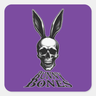 Bunny Bones – Gothic Easter Bunny - Autocolante Square Sticker