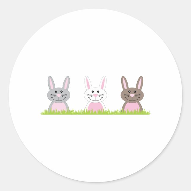 Bunny Border Classic Round Sticker (Front)