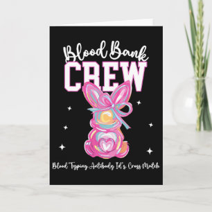 Bunny Bow Easter Blood Bynk Crew Medical Lab Tech Card