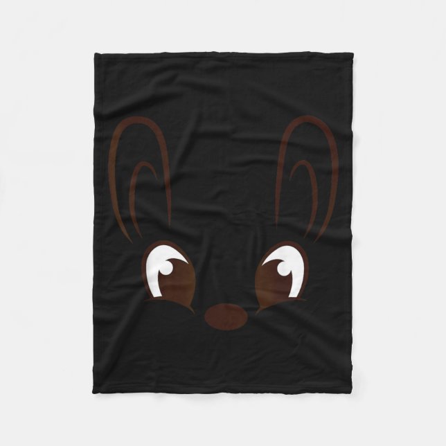 Bunny Boy Face Rabbit Halloween Costume Easter Fleece Blanket (Front)