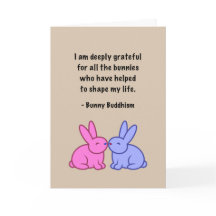Bunny Buddhism "Grateful Bunnies" Thank You Card