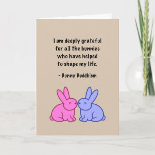 Bunny Buddhism "Grateful Bunnies" Thank You Card