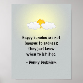 Bunny Buddhism "Let It Go" Poster