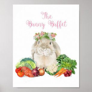 Bunny Buffet Easter Party Poster Decoration