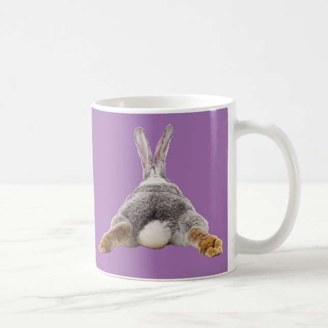 Bunny Butt Tail Cute Easter Purple Mug (Right)