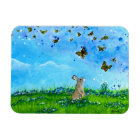 Bunny & Butterflies Magnet by Bihrle