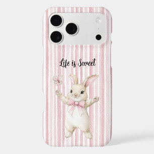 Bunny Butterfly Blush Pink Stripes