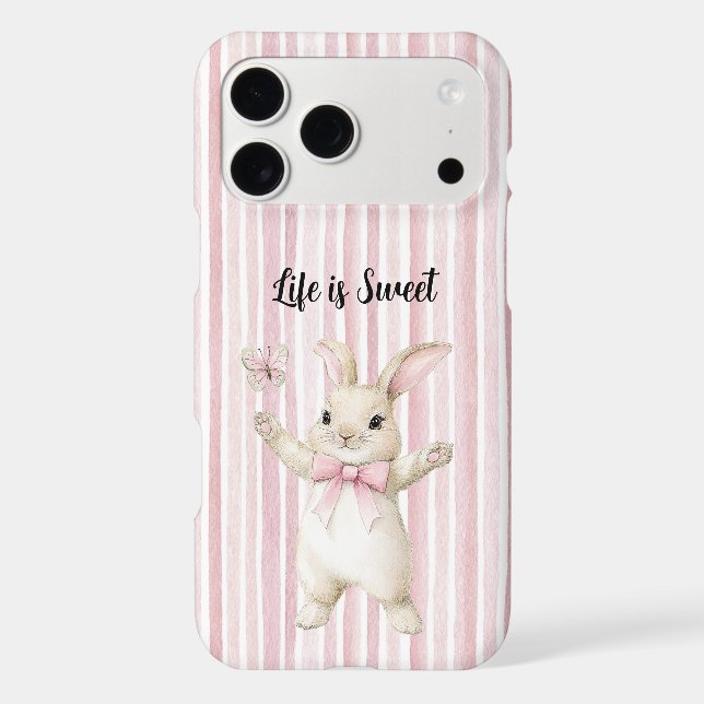 Bunny Butterfly Blush Pink Stripes (Back)