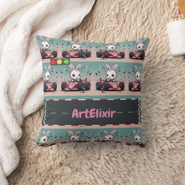 Bunny Car Racer Cushion (Blanket)