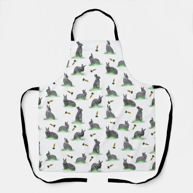 Bunny Carrot Craze All Over Print Apron (Front)
